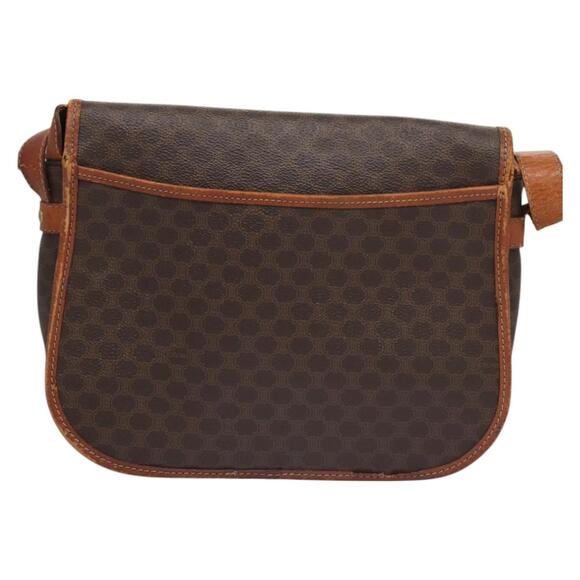 CELINE Macadam Canvas Shoulder Bag Pvc Leather Brown - Picture 3 of 13